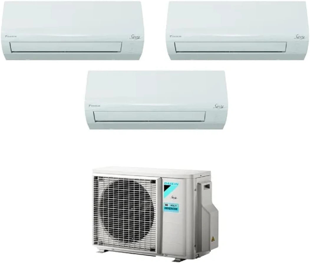 Daikin Trial Split Airconditioner, 9000 + 9000 + 12000 BTU, A++/A+, gas R32-2xATXF25G + ATXF35G + 3AMXF52A WiFi inbegrepen, wit