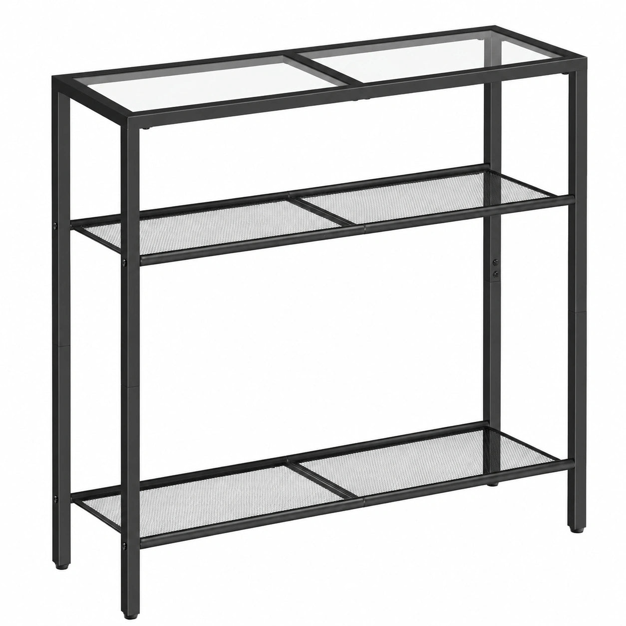 Moderner Konsolentisch aus Glas für Eingang und Wohnzimmer, 75 cm, Schwarz