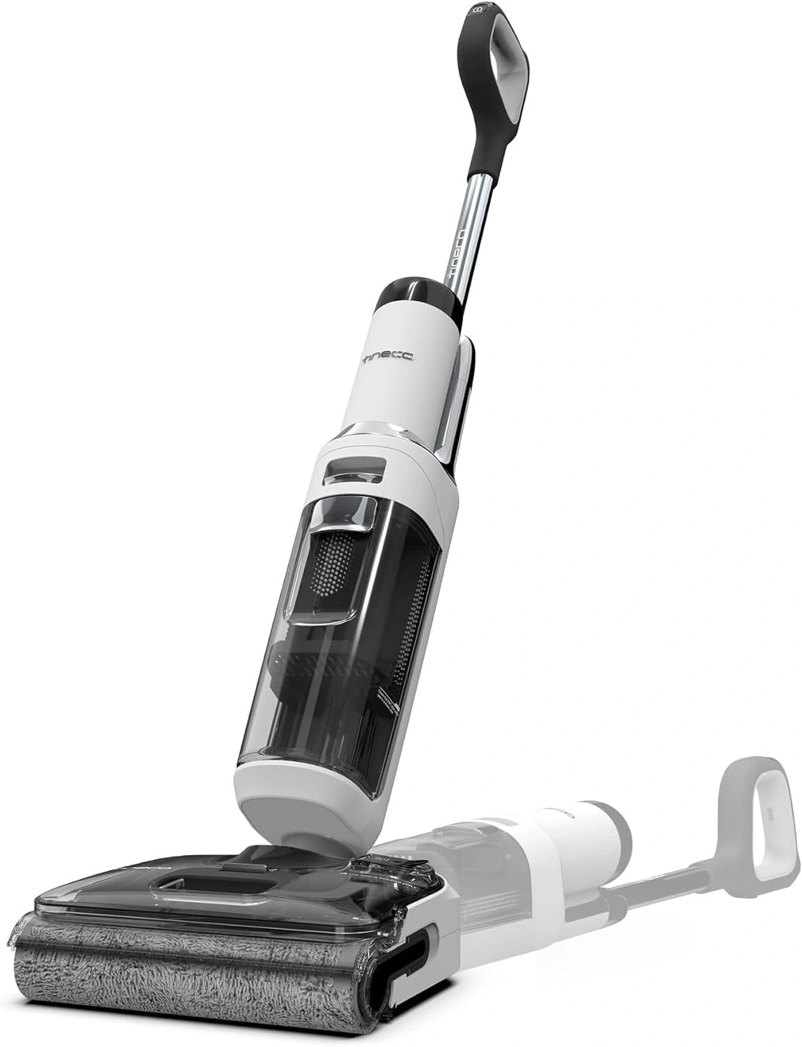 Tineco Floor One Stretch S6 nat-droogzuiger, 180° platte design zuigmop 13cm lighoogte, 70°C 5min FlashDry zelfreinigend