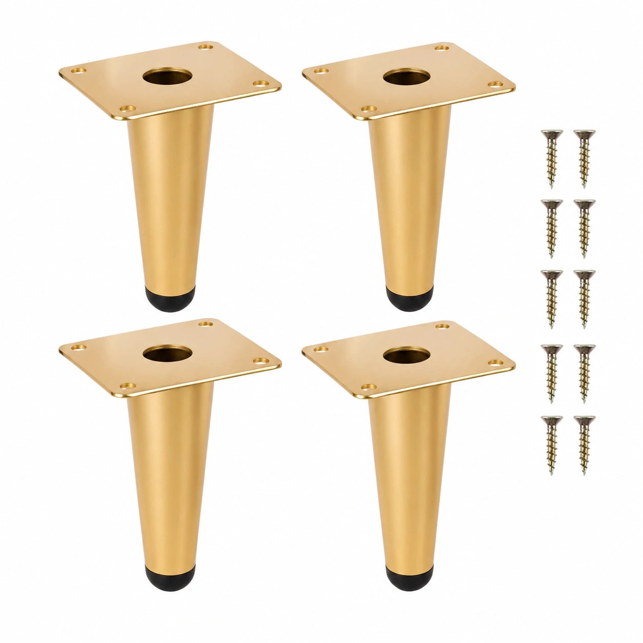 NAKUPENDA 4er-Set Metall-Möbelbeine für Schrank, Stuhl und Couchtisch, 10 cm, Gold