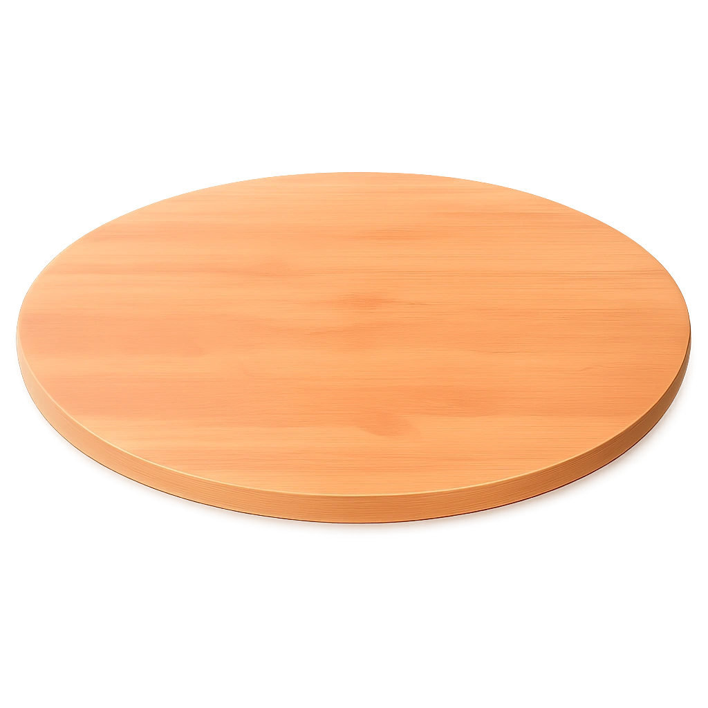 Runde Tischplatte aus massivem Kiefernholz, Ø80 cm, wachsbraun