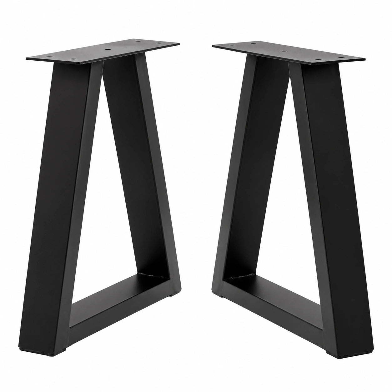Schwarze Trapez-Tischbeine aus Metall, 40,5 cm, Set mit 2 Beinen für Bank und Couchtisch, inklusive Schrauben und verstellbarer Füße