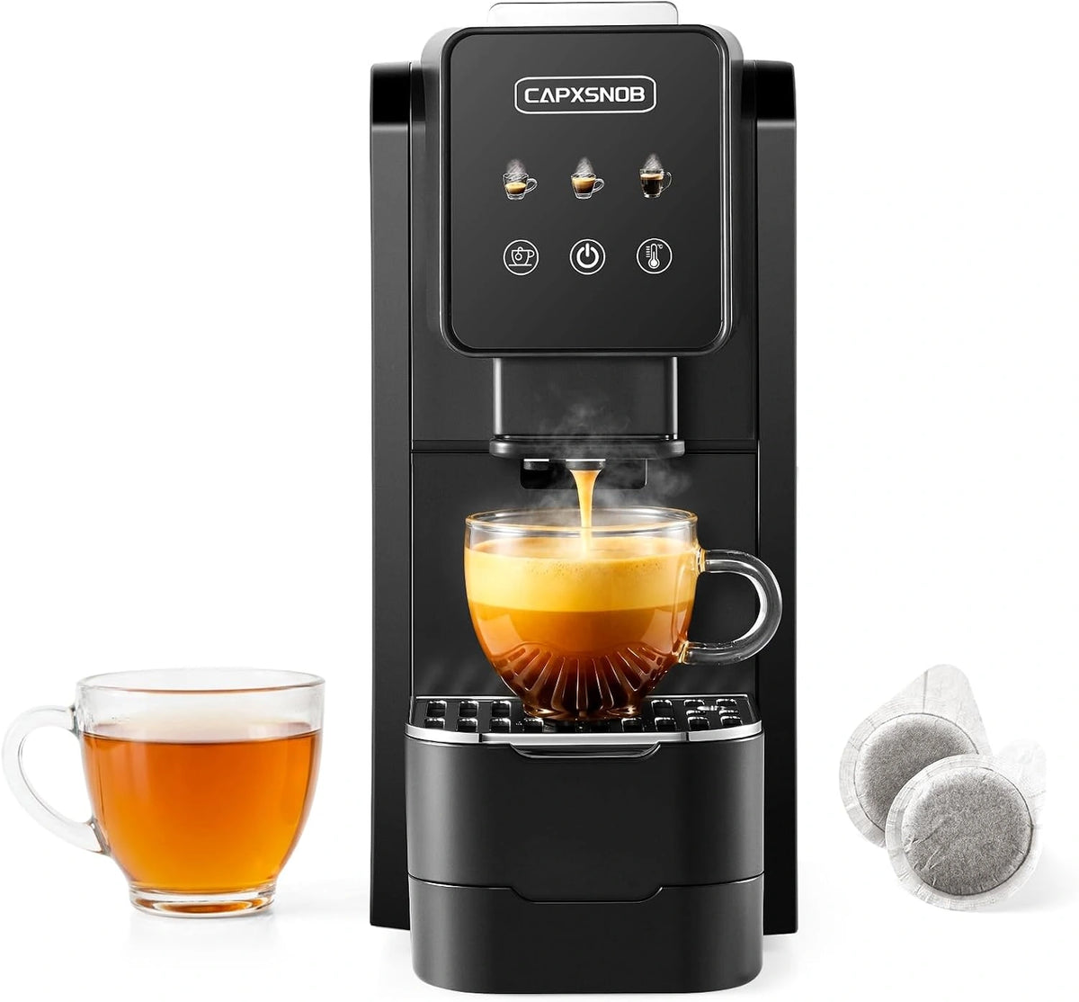 Casabar1 E.S.E. Pad Koffiemachine 44mm, aanraakscherm, 4 Drankopties, wit