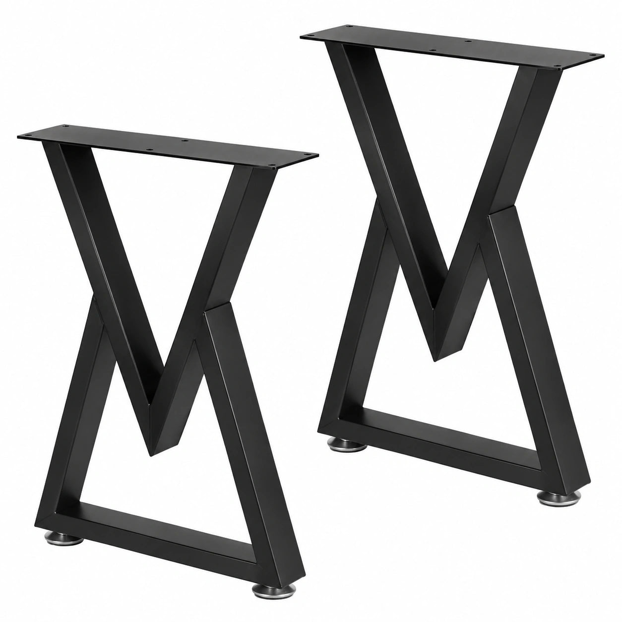 Lalago 2er-Set Schwarze Tischgestelle bis 250kg, V-förmige Metallbeine, Möbelbeine für DIY-Sitzbank und Tisch
