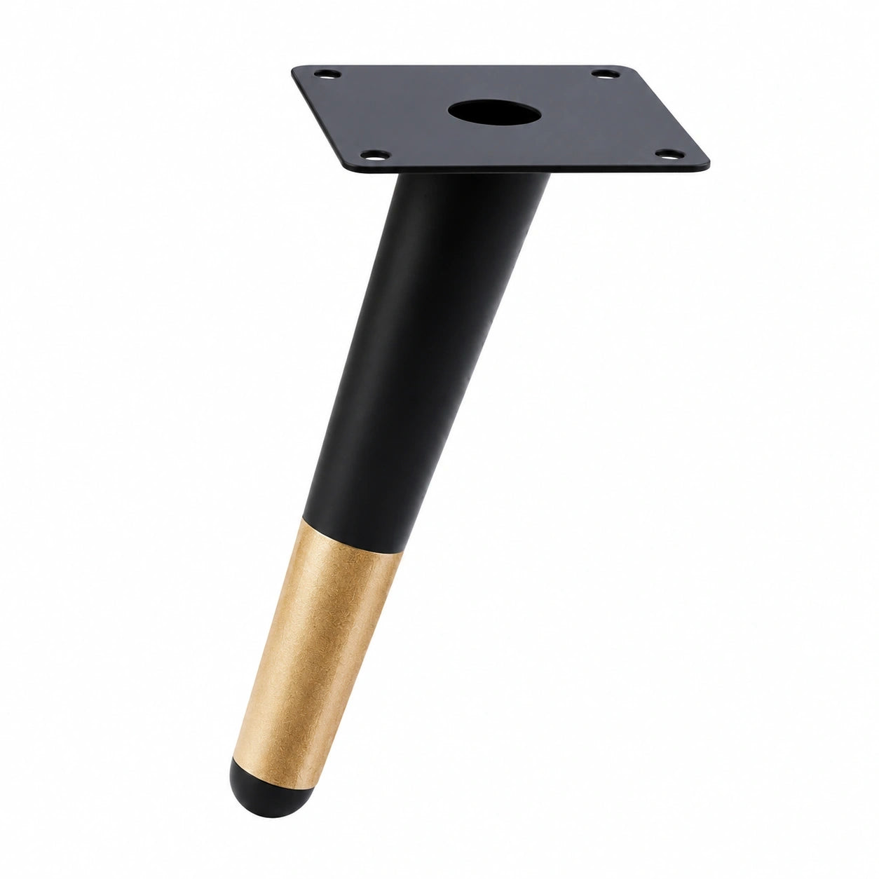 NAKUPENDA 4er Set Kegelförmige Metallmöbelfüße, 15 cm Hoch, Schwarz-Gold, für Schrank, Stuhl und Couchtisch