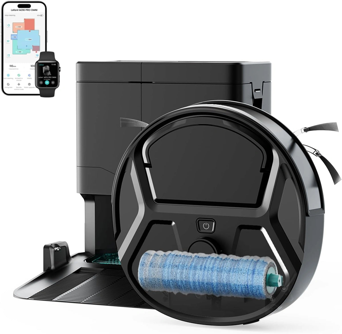 Lefant M210 Pro Omni robotstofzuiger, 20.000 Pa zuigkracht, stofbox 800 ml, mini-robotstofzuiger, 28 cm, met onmiddellijke automatische reiniging