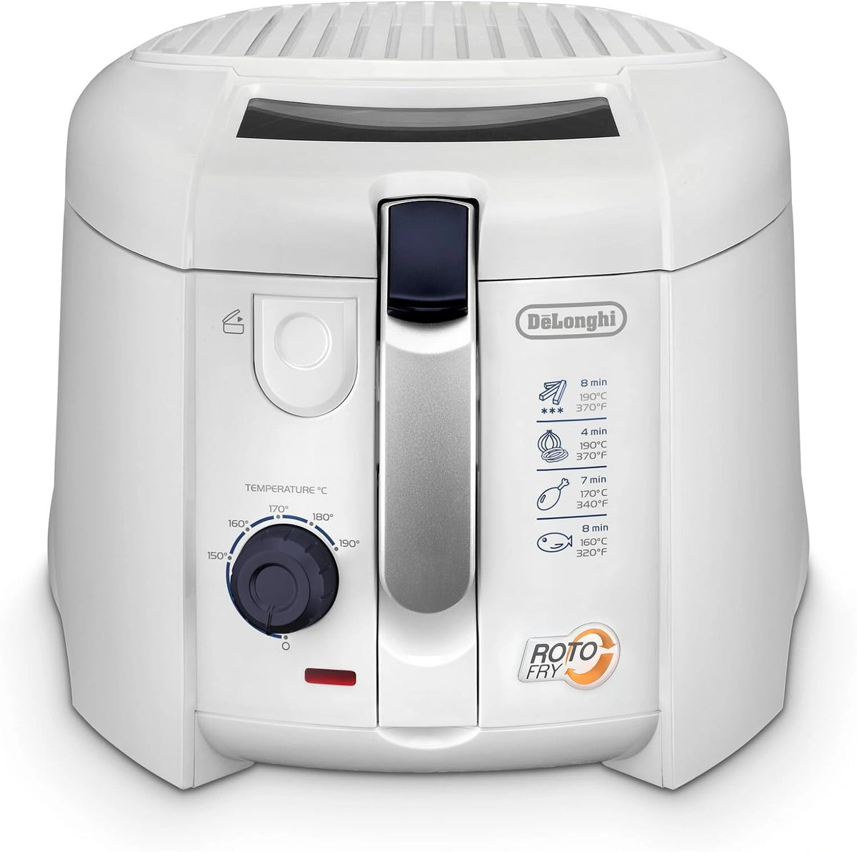 De'Longhi F28211.W1 RotoFry Friteuse, 1800 W, 1,2 liter, roestvrij staal, wit
