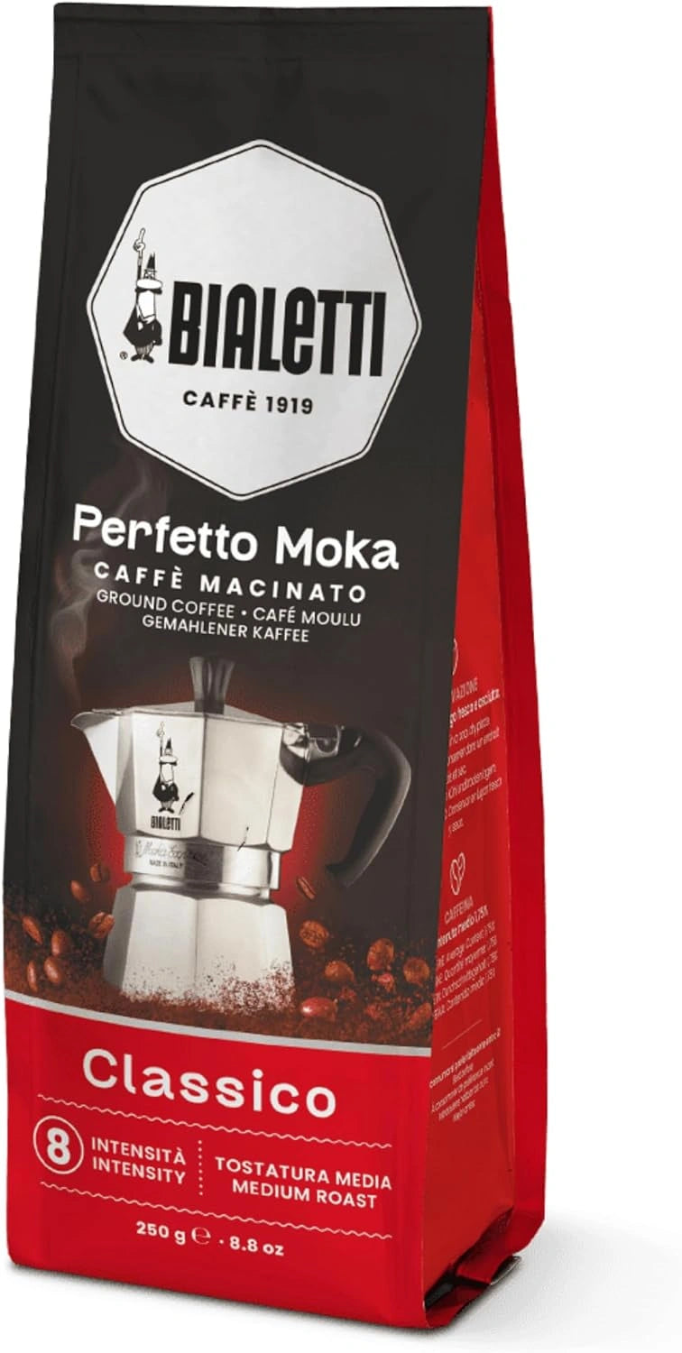 Bialetti Kaffee 96080318 Perfetto Moka Classico, gemalen koffie 250 g, zwart