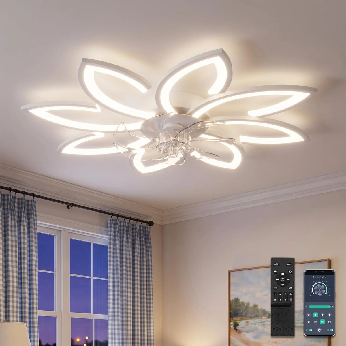 90 cm Plafondventilator met Licht Zeer Stille Woonkamer Dimbare Led Lamp met Ventilator Moderne DC Motor Ventilator met Licht Zomer Winter Functie