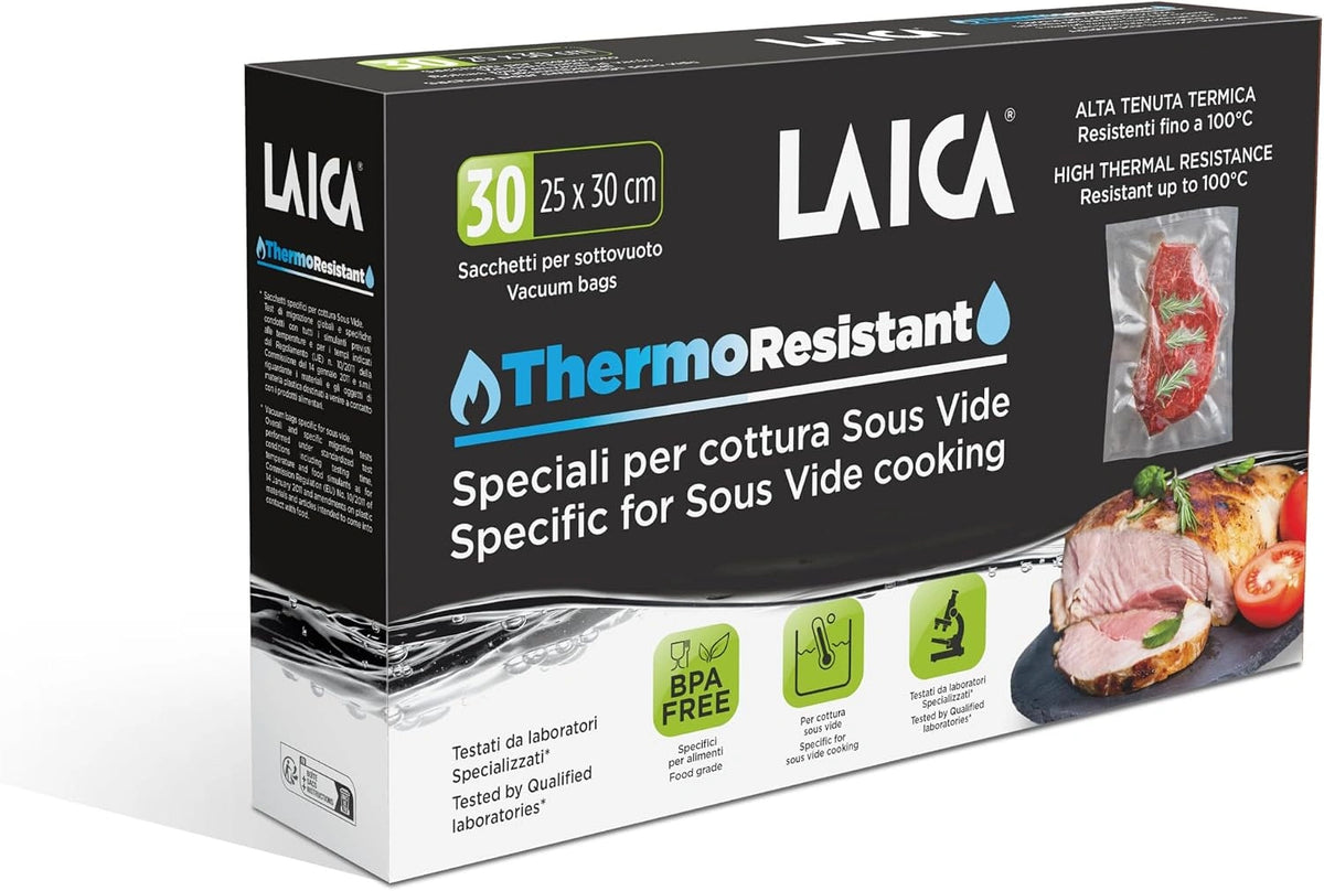 Laica TR1000 Vacuümzakken voor het koken van sous-vide en het bewaren van levensmiddelen, kunststof, zwart
