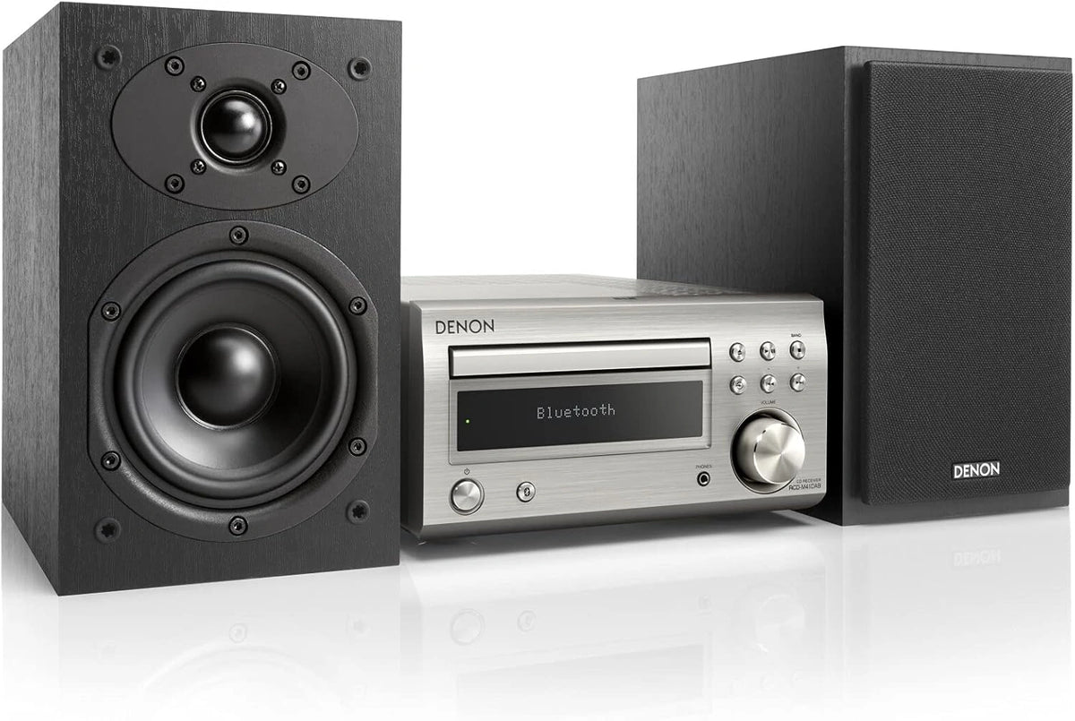 Denon D-M41DAB Mini HiFi-systeem met CD-speler, Bluetooth, FM/DAB+ Tuner, 2x 30W Stereo, Zilver/Zwart
