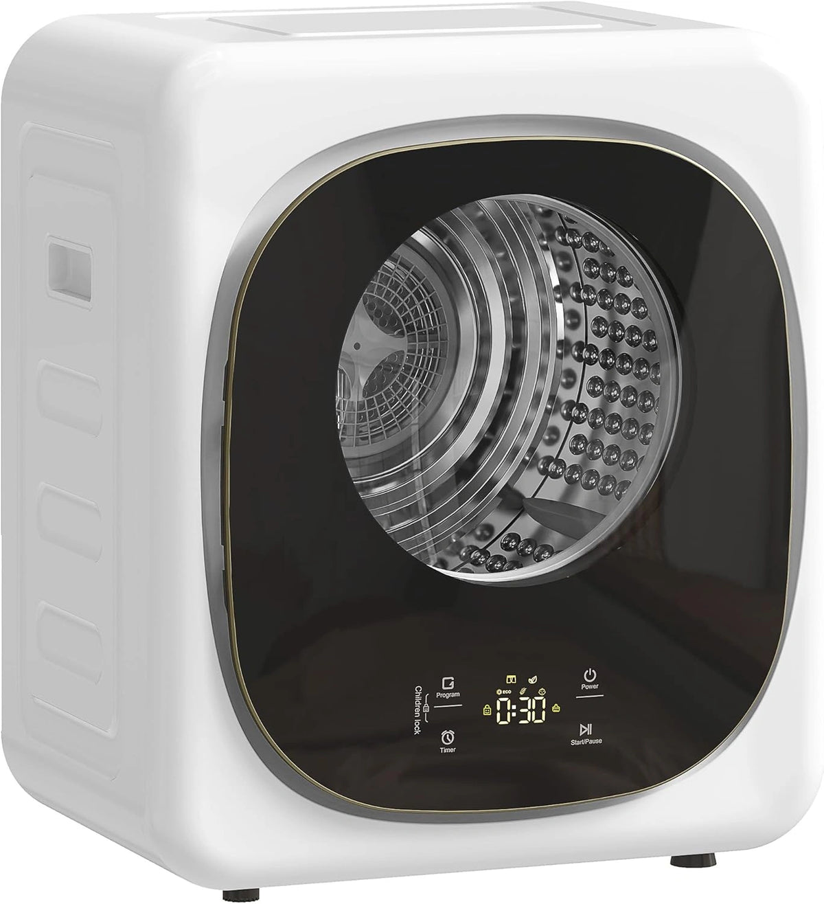 HOMCOM Mini wasdroger met 5 programma's, 800W, 4 kg, tot 60°C, Wit