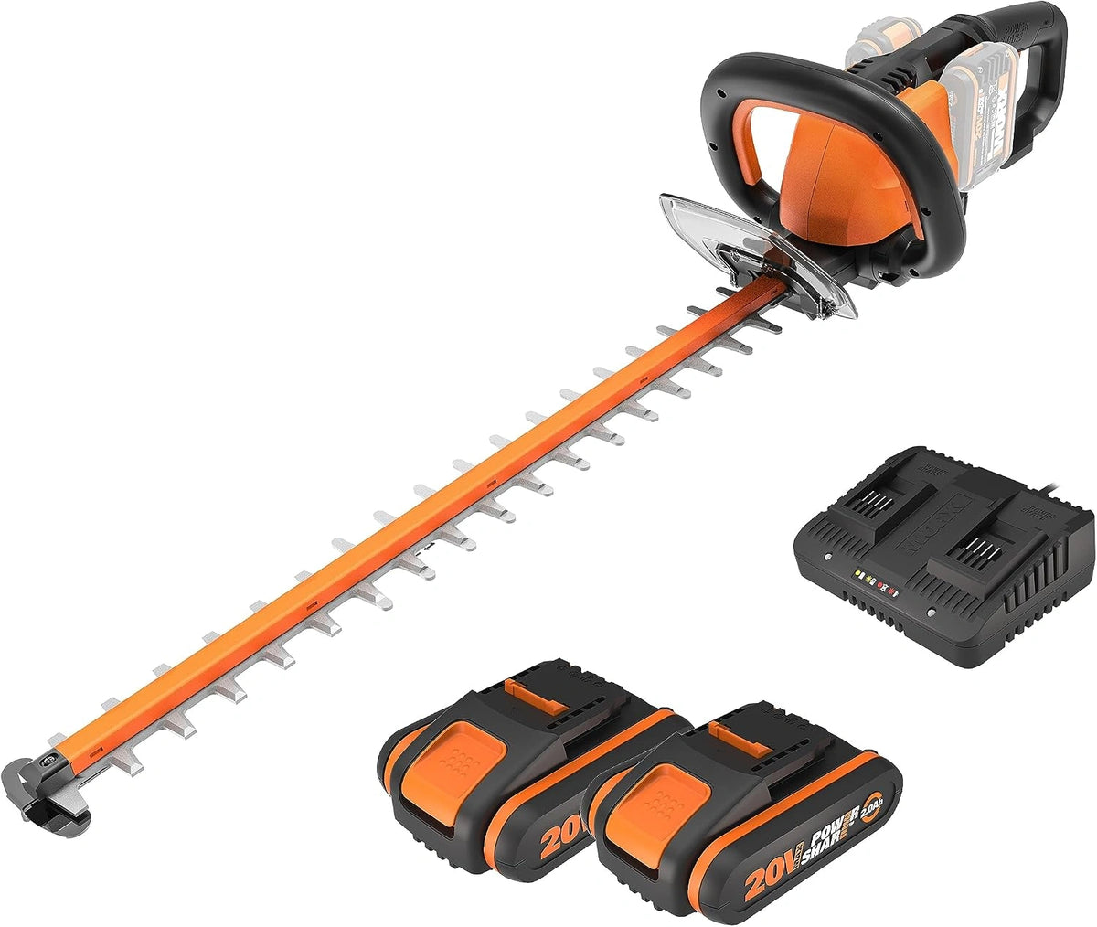 WORX WG284E.1 Accuheggenschaar 40V (2X20V) -60cm Dual snijmessen voor schone en gelijkmatige sneden, 27mm tandafstand, licht en stabiel