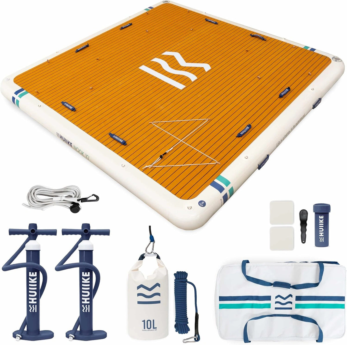 HUIIKE Antislip Opblaasbaar Platform 2,15 of 3,05 m, Accessoires Inbegrepen, oranje