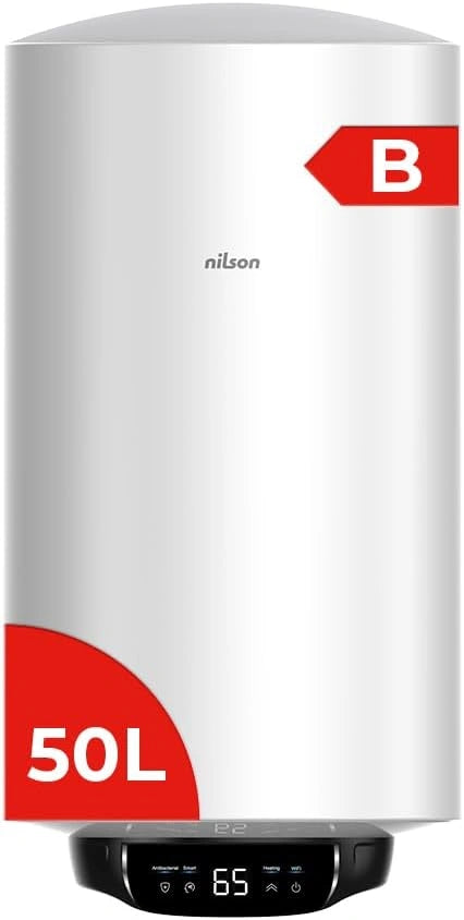 Nilson NT5000EADW Elektrische boiler, verticaal, 50 liter, led-scherm, verticale installatie, 1500 W, inclusief montageset