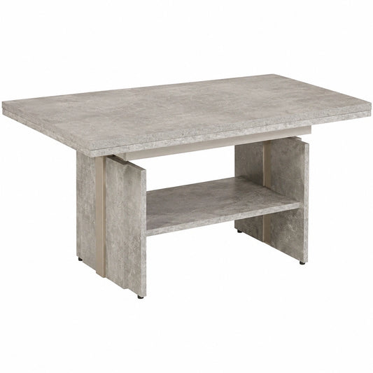 Moderner ausziehbarer Couchtisch in Betonoptik, höhenverstellbar 53-69 cm, 110-177 cm, Holzwerkstoff