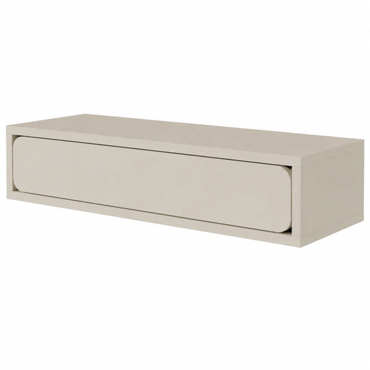 Moderner Konsolentisch mit Schublade, 90x35x17 cm, Graubeige, Zeitgemäßes Design für Wohnzimmer oder Flur, Robuste Konstruktion