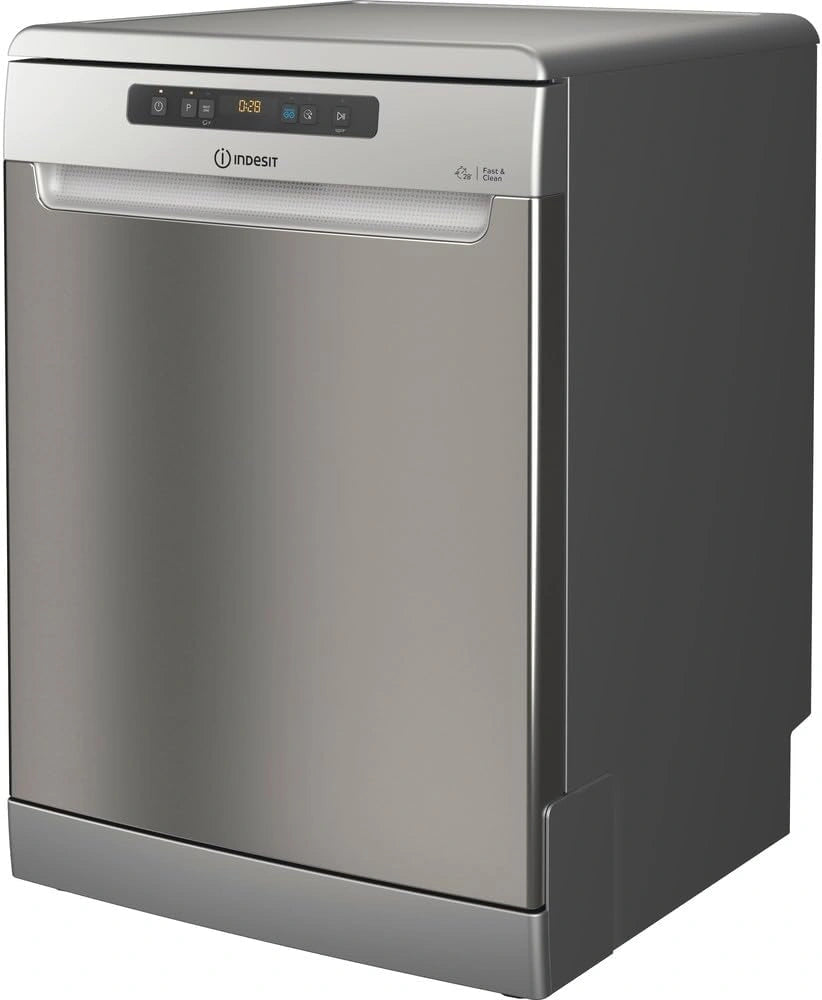Indesit DFO 3C23 A X, vaatwasser, vrijstaand, breedte 60 cm, diepte 59 cm, hoogte 85 cm. Buitenvaatwasser met capaciteit 14 couverts, energieklasse E