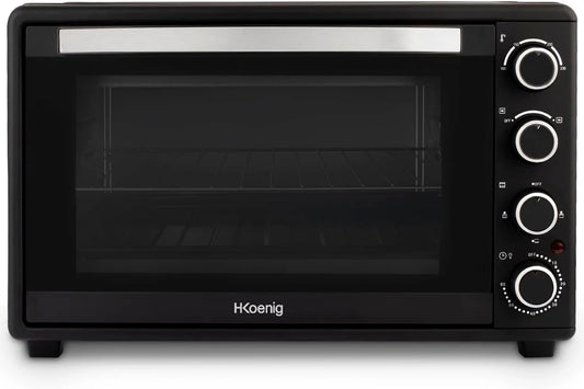 H.Koenig Mini Oven FO45, Elektrisch, Multifunctioneel, Met Ventilator, Efficiënt, Programmeerbaar tot 60min, 230°, Automatische Uitschakeling