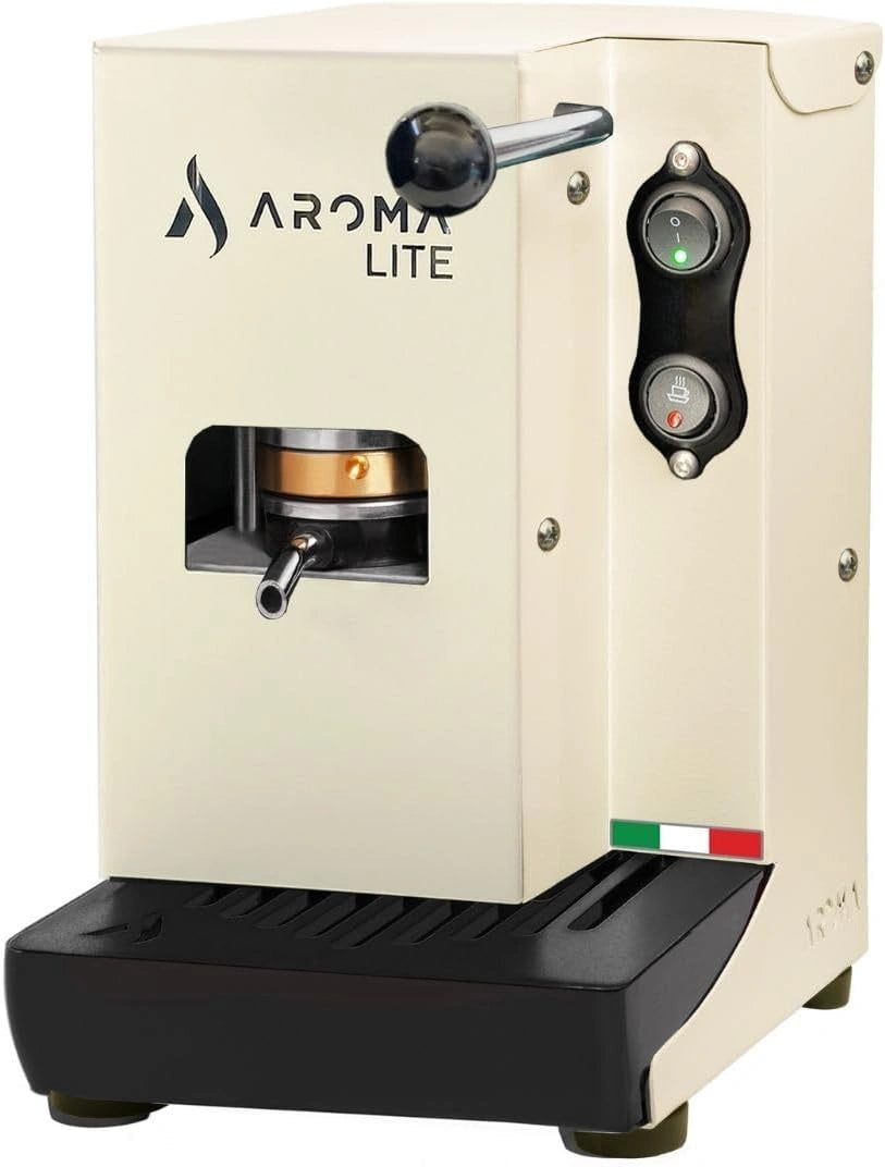 Aroma Lite Creamy, espressomachine voor ESE-pads, 44 mm, padpers van messing, wit