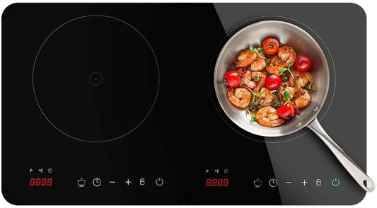Cecotec Digitale Full Magma Dubbele Inductiekookplaat. 3500W, 2 Branders, Draagbaar, met Veiligheidsglas, Touch Control en Programmeerbaar, zwart