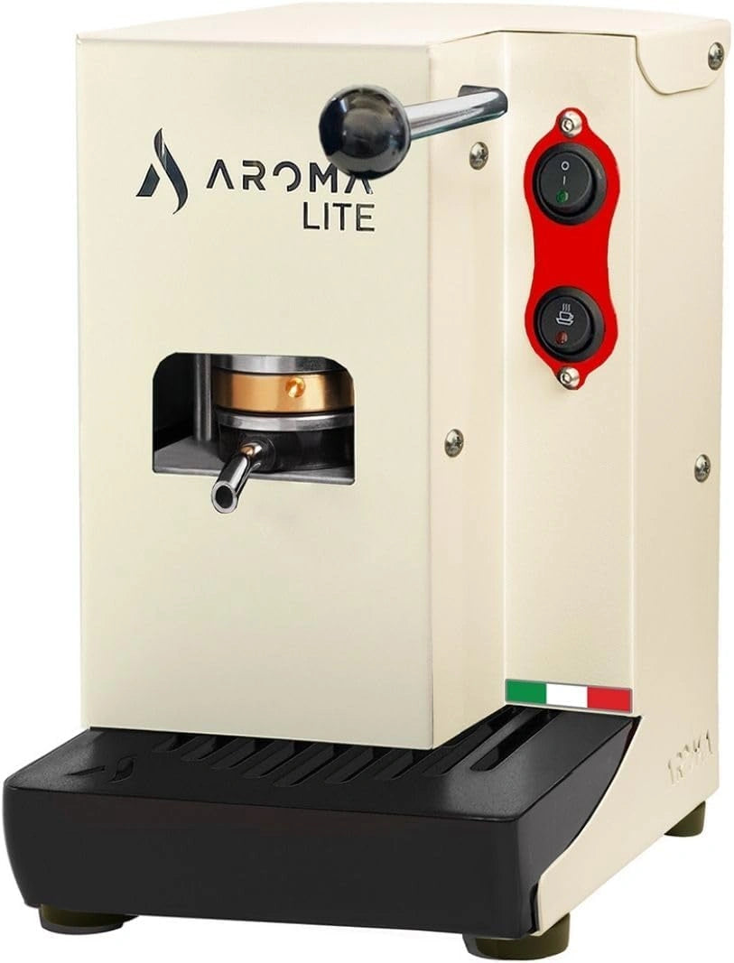 Aroma Lite Creamy, espressomachine voor ESE-pads, 44 mm, padpers van messing, wit