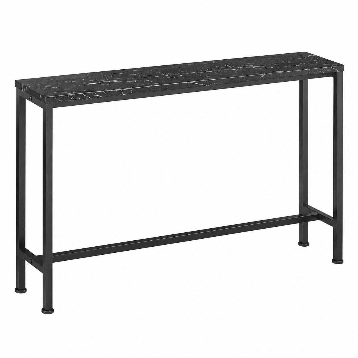 Schmaler Konsolentisch aus Metall für Wohnzimmer und Flur, Schwarz, 120x65x20cm