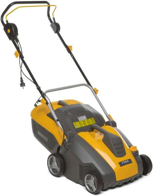 Stiga SV 415 E grasmaaier/gazonbeluchter, elektrisch, bekabeld, starter: elektrisch, 1500 W, snede: 38 cm, bruin