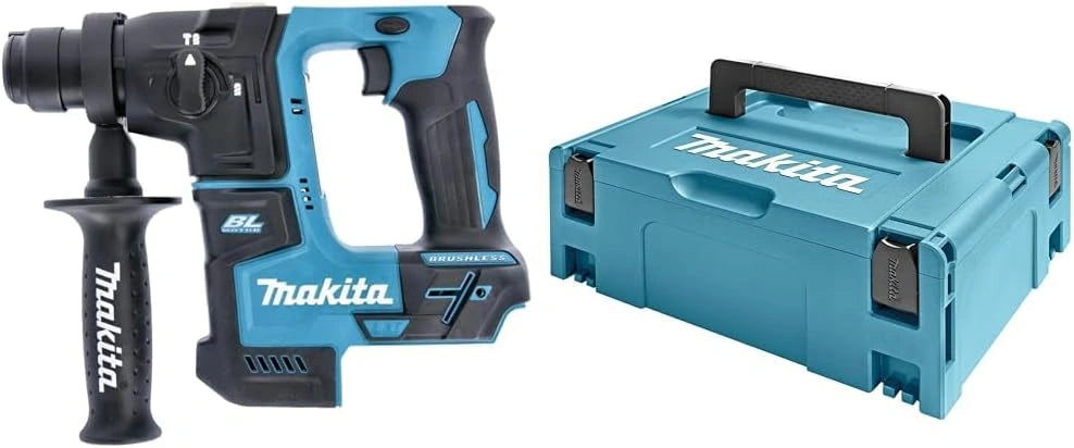 Makita DHR171Z SDS+ Accuboorhamer, 18 V (zonder accu, zonder oplader) & Makita 821550-0, Makpac Maat 2, Medium, Blauw