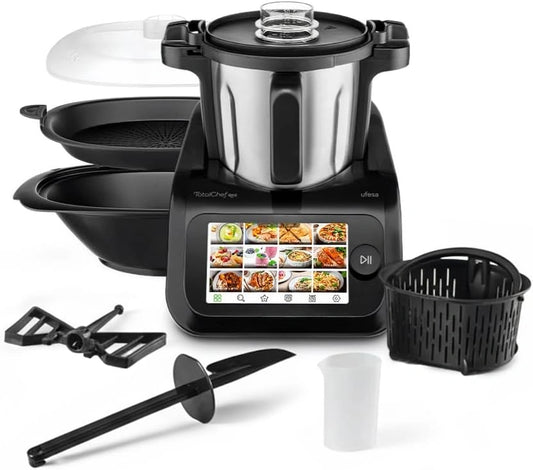 Ufesa TotalChef RK6 Multifunctionele keukenmachine, intelligent, digitaal scherm, 7 inch, wifi, 30 functies, roestvrijstalen kan, 3,5 l