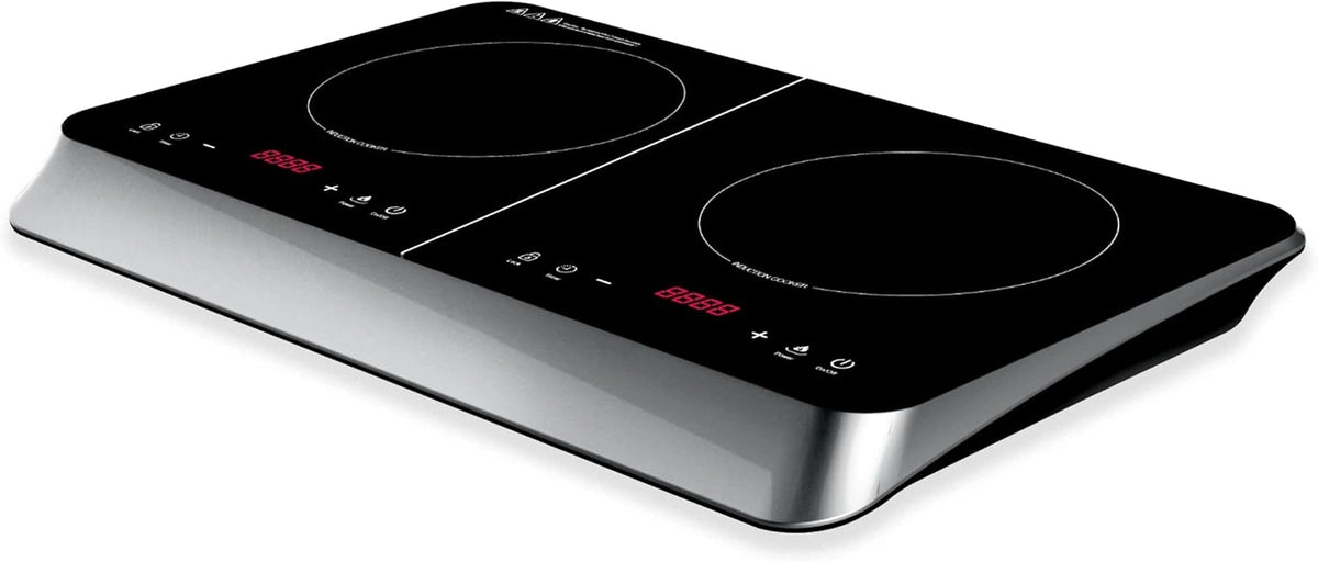 Ardes KOOKIE AR1F602 Elektrisch fornuis, inductie, 2 zones, digitaal scherm met timer, vermogen temperatuur 2000 + 1500 watt, kleur zwart, staal