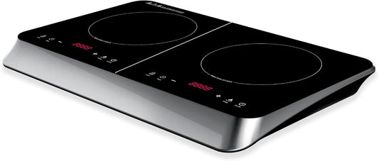 Ardes KOOKIE AR1F602 Elektrisch fornuis, inductie, 2 zones, digitaal scherm met timer, vermogen temperatuur 2000 + 1500 watt, kleur zwart, staal