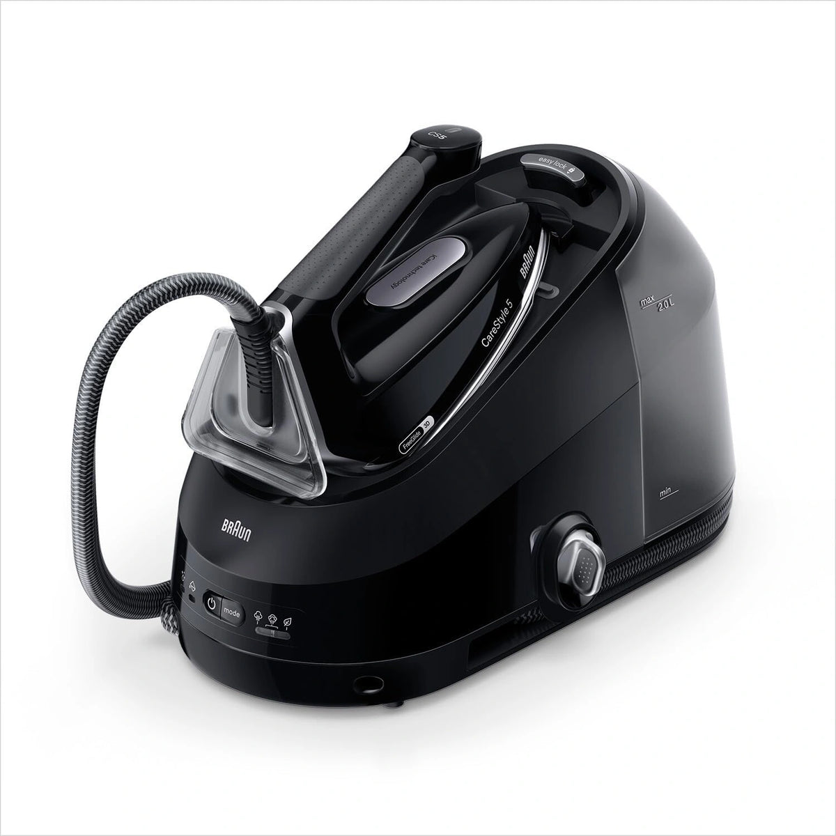 Braun CareStyle5 IS5249BK Strijkijzer met ketel, 5 jaar ondersteuning, 150 g/min stoom, snelle opwarming, iCare-modus, verticaal strijken