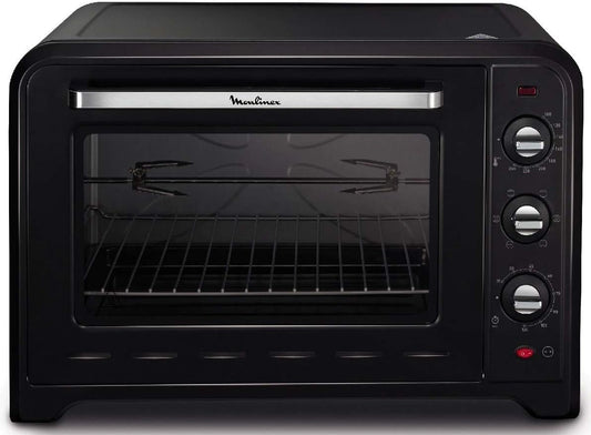 Moulinex Elektrische convectieoven, 60 l, 2200 W, thermostaat tot 240 graden, 7 kookmodi, brood, pizza, taarten, gebak, Optimo, zwart YY2917FB