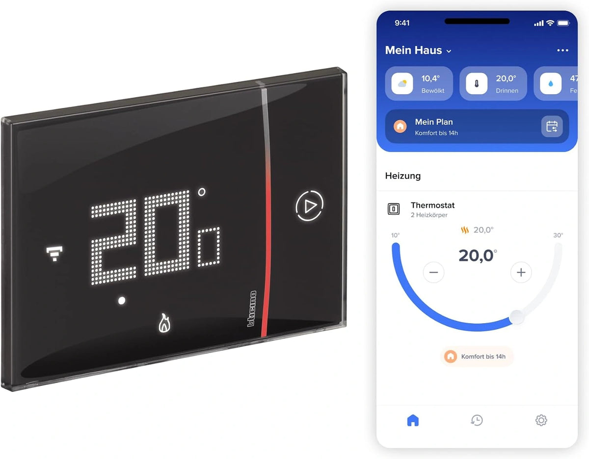 Bticino Smarther2 Smarther2 WiFi-thermostaat met Netatmo XG8002, ingebouwd, zwart, professionele versie