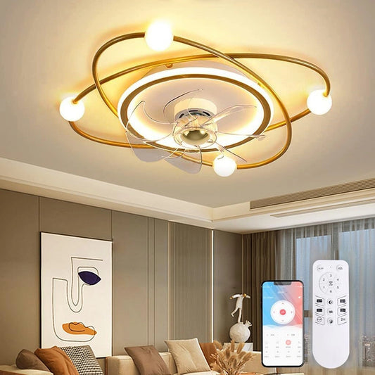 Moderne Plafondventilator met Verlichting,58cm Dimbare LED-plafondlamp met Ventilator,48W Timer Plafondventilator met Lamp Voor Woonkamer Slaapkamer