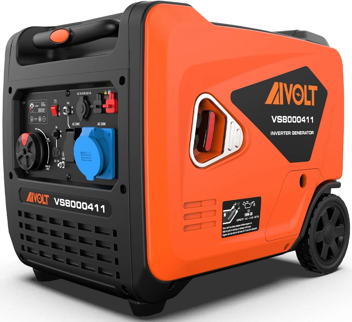 AIVOLT Silent Inverter Benzine Generator 6000W, zwart