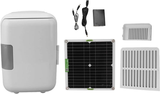 Syrisora minikoelkast, Campingkoelkast, Zonnekoelkast, 50W Monokristallijn Zonnepaneel DC18V Koelkast op Zonne-energie met Accubox-aansluitkabel