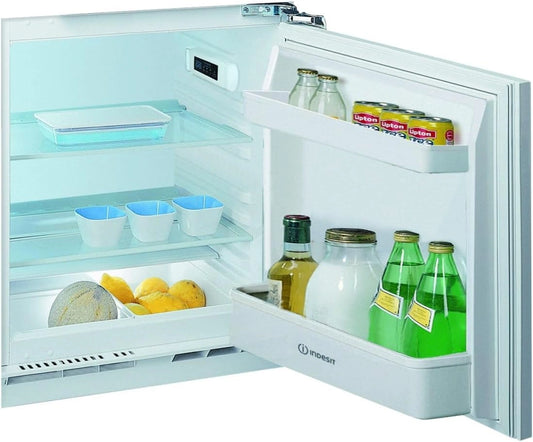 Indesit INBUL021 Inbouwkoelkast, 144 liter, hoogte 81,5 cm, statisch, deuren omkeerbaar, 39 dB, grijs, energieklasse E
