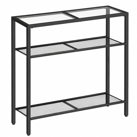 Moderner Konsolentisch aus Glas für Eingang und Wohnzimmer, 75 cm, Schwarz