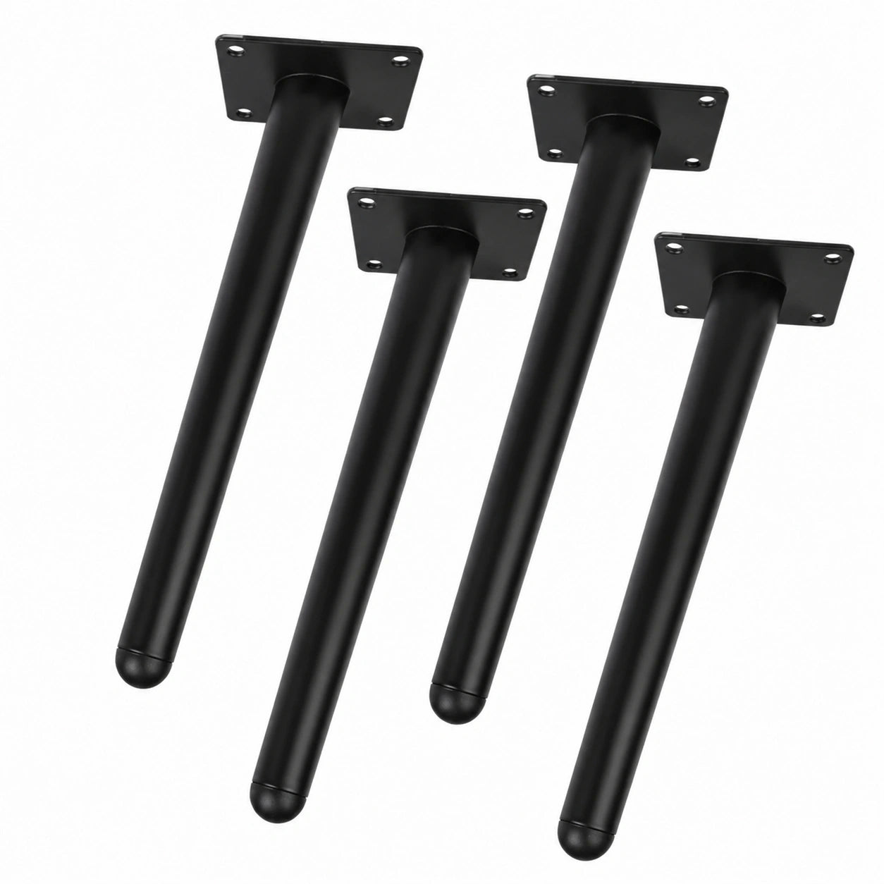 Schwarze Möbelbeine aus Metall 30 cm, konische Tischfüße für Sofas und Schränke, Edelstahl Ersatztischbeine, Set aus 4