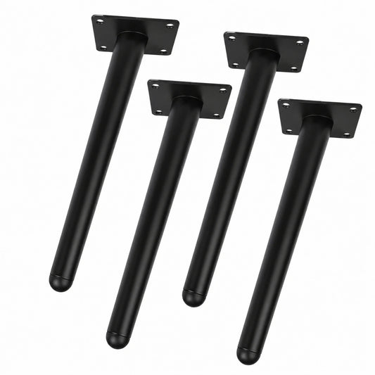 Schwarze Möbelbeine aus Metall 30 cm, konische Tischfüße für Sofas und Schränke, Edelstahl Ersatztischbeine, Set aus 4