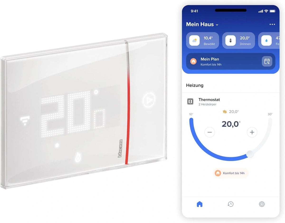 Bticino Smarther2 WLAN-thermostaat met Netatmo XW8002, ingebouwd, wit, professionele versie