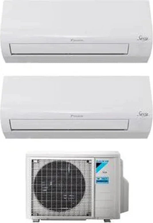 Airconditioning Dual Split 9000 + 12000 BTU, energie-efficiëntieklasse A++/A++ gas R32 serie Siesta Classic Wifi, zilver