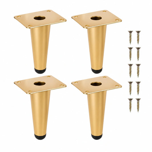NAKUPENDA 4er-Set Metall-Möbelbeine für Schrank, Stuhl und Couchtisch, 10 cm, Gold