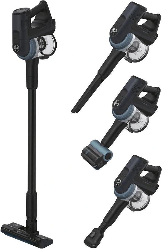 Hoover HF401P 360° manoeuvreerbare accustofzuiger met dierenhaarmondstuk en led voor 120 m² oppervlak, draadloze stofzuiger voor harde vloeren