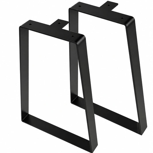 Robuste 40cm Möbelfüße für Couchtisch, Bank und Stuhl, 2er Set, Metall Schwarz, mit Schrauben