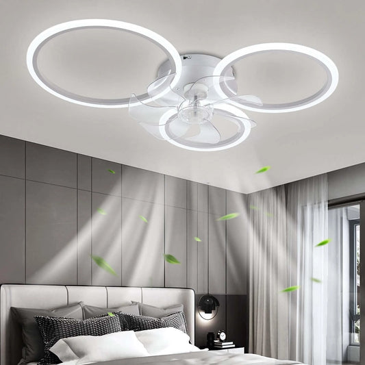 Modern Plafondventilator met verlichting met afstandsbediening, LED 72W Dimbaar Ventilator plafond licht Plafondventilatorlamp voor Woonkamer