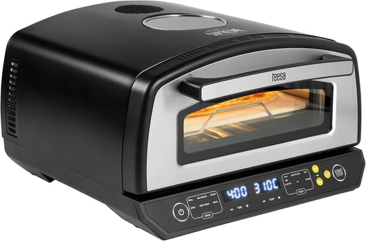 Teesa Supreme Elite TSA3240 Pizzaoven, vermogen 2200 watt, 450 graden, twee verwarmingen, vensters in behuizing, steen, 33 cm