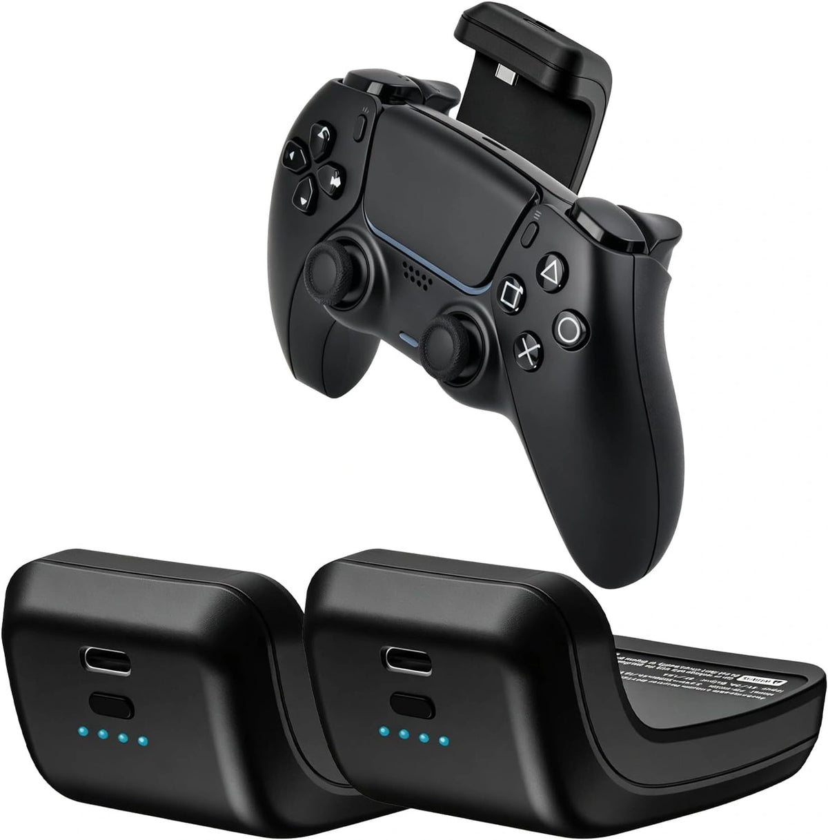 2 stuks 3000 mAh PS5 controller externe accu voor Sony PlayStation 5 PS5 DualSense controller, oplaadbare PS5 vervangende batterij pack extender met